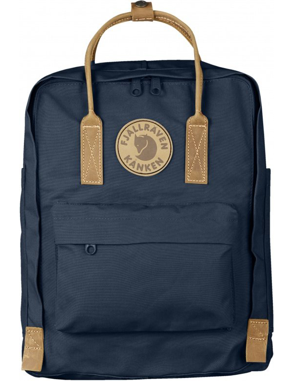 фото Рюкзак кожаный fjallraven kanken no.2 синий/бежевый 16 л