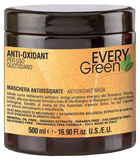 Маска для волос Dikson Every Green Anti-Oxidant Mashera Antiossidante 500 мл dikson распутывающая маска спрей с кератином для поврежденных и ломких волос revitalizing spray mask 150 мл