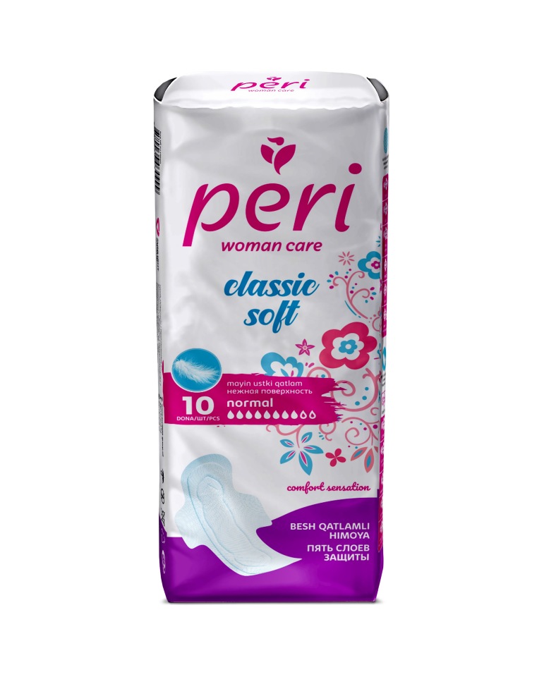 Женские гигиенические прокладки Peri Classic Soft Normal 10 шт тампоны meggi normal 7181 гигиенические 16 шт