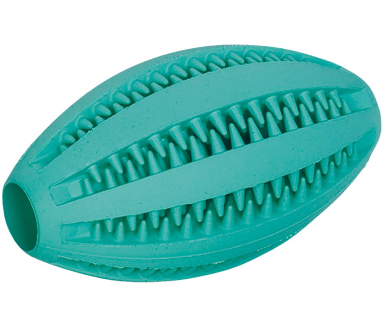 Жевательная игрушка для собак Nobby Мяч регби Dental Fun, зеленый, длина 11 см