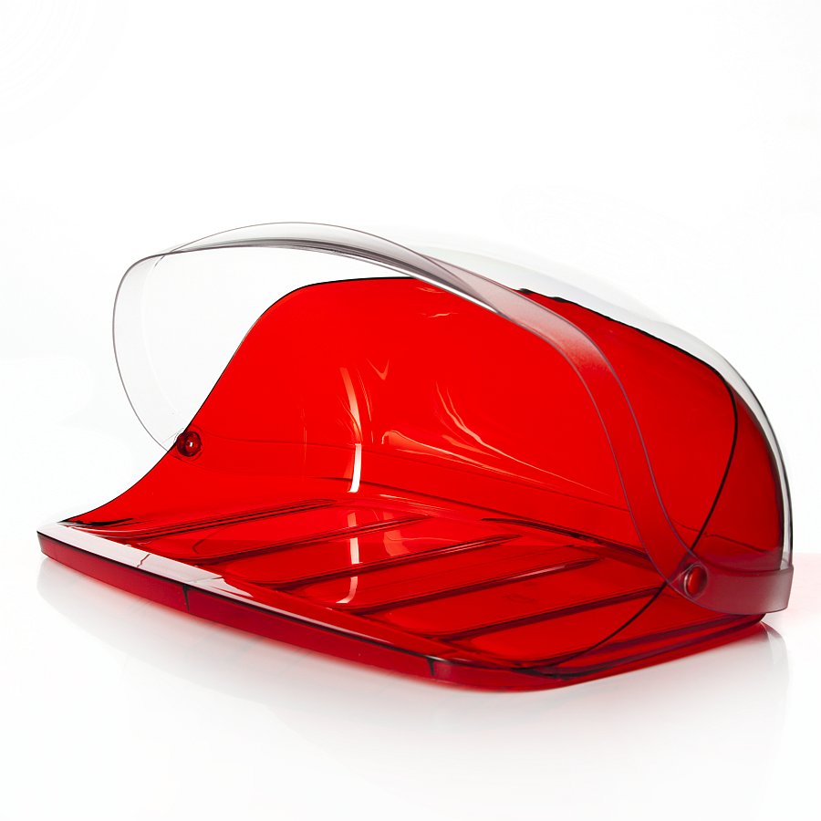 фото Хлебница idea "кристалл", 40 х 29 х 16 см (красный прозрачный)