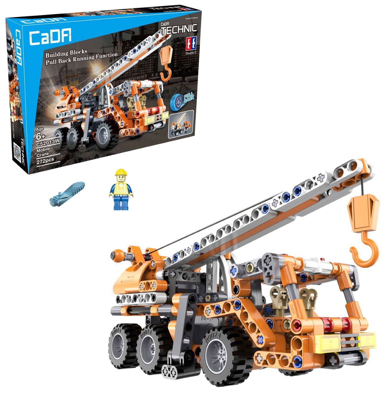 Инерционный конструктор CaDa Technic - Мобильный кран, 272 детали Double Eagle конструктор lego technic 42108 мобильный кран