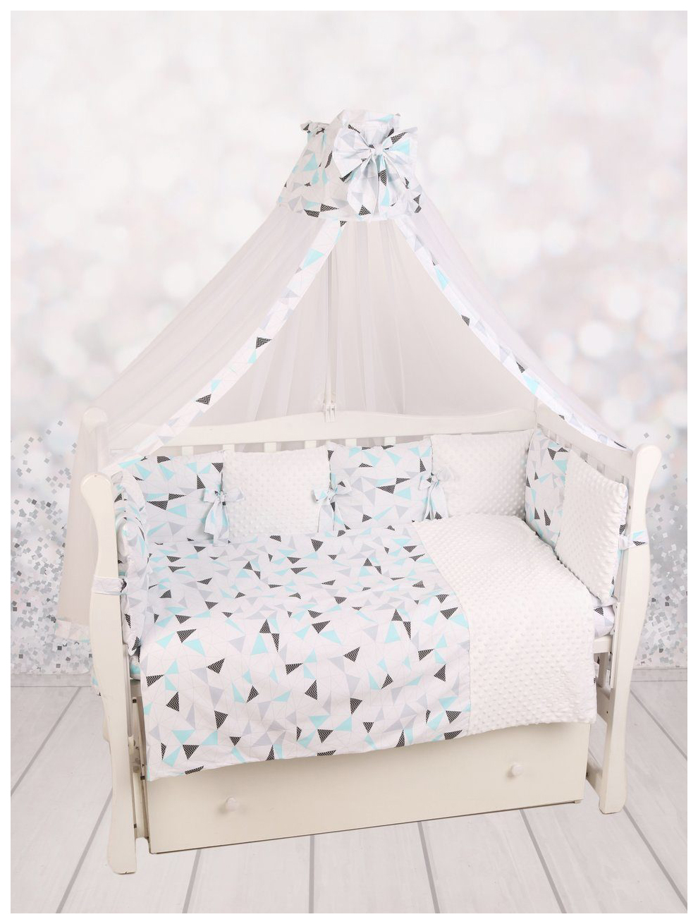 

Комплект в кроватку AmaroBaby Exclusive Soft Collection Треугольники, 18 предметов