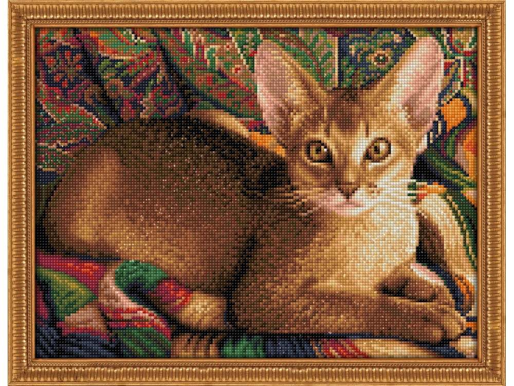 

Алмазная вышивка Алмазная Живопись Абиссинский кот, 30x40 см, Абиссинский кот