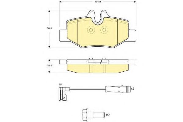 

Комплект тормозных колодок Girling 6116014