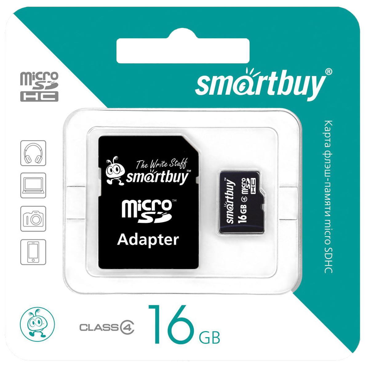 Карта памяти SmartBuy Micro SDHC SB16GBSDCL4 16GB