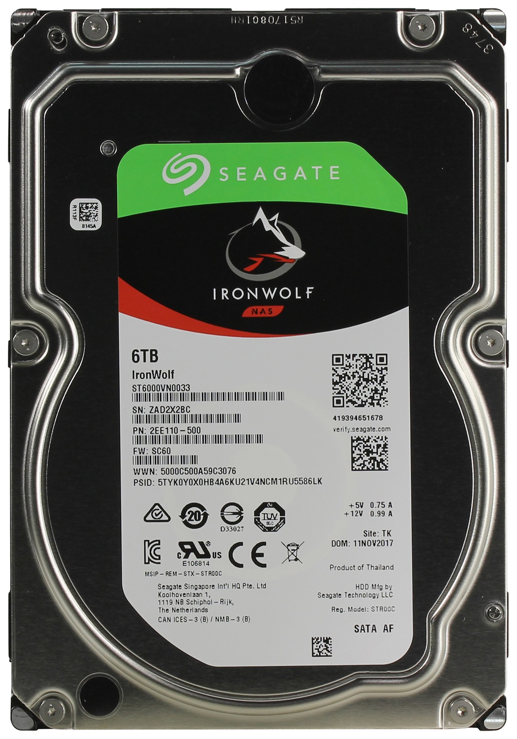 фото Внутренний жесткий диск seagate ironwolf st6000vn0033 6tb (st6000vn0033)