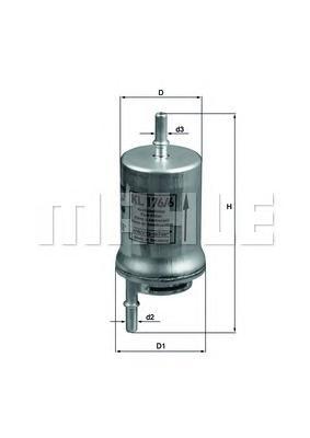 фото Фильтр топливный mahle/knecht kl1766d