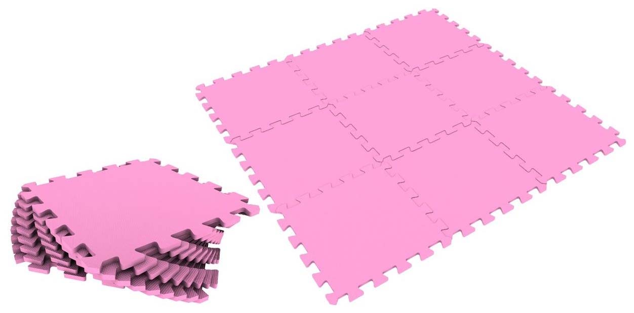 Купить Мягкий пол коврик пазл ECO COVER розовый 33х33 см. 9 дет.,