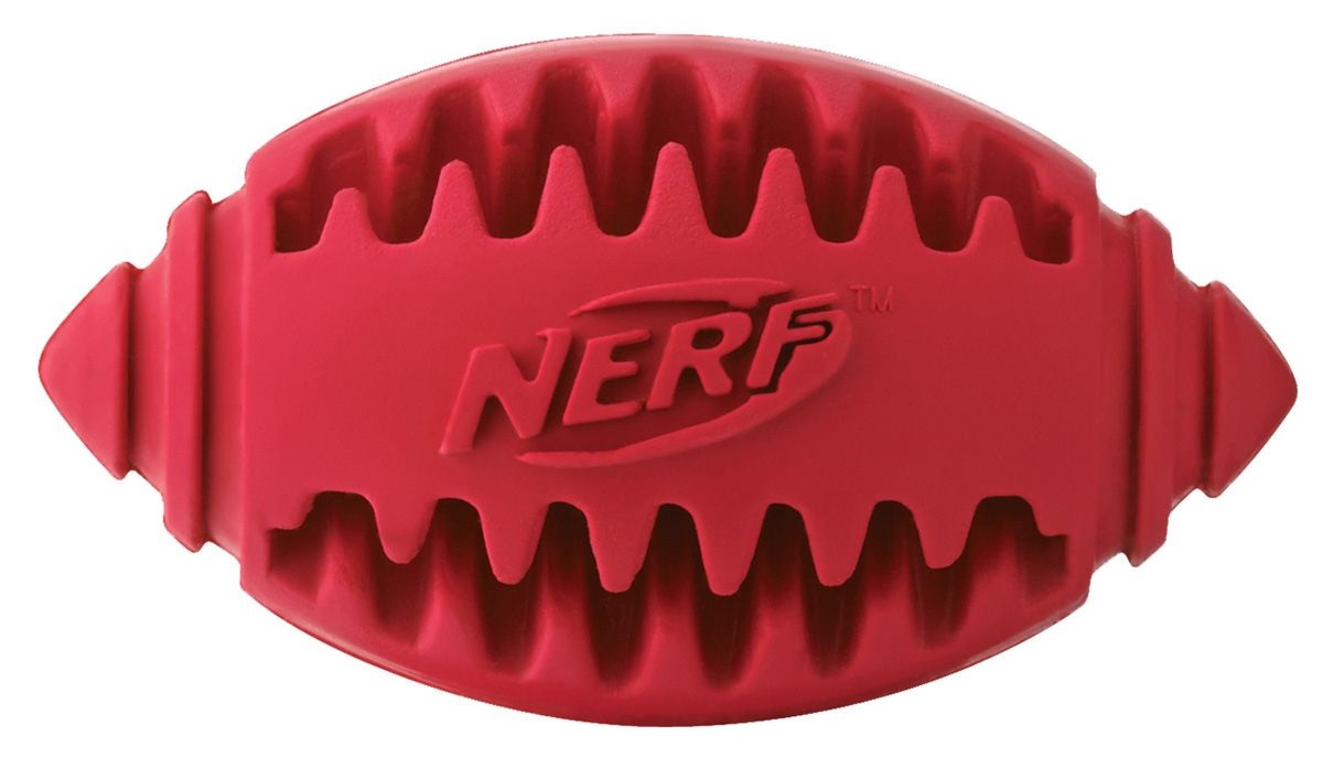 

Апорт для собак NERF Мяч для регби рифленый, красный, длина 8 см