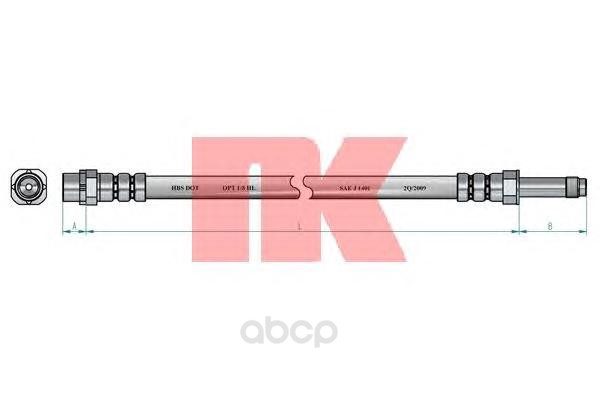 фото Шланг тормозной системы nk 851512 задний