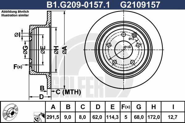 фото Тормозной диск galfer b1.g209-0157.1