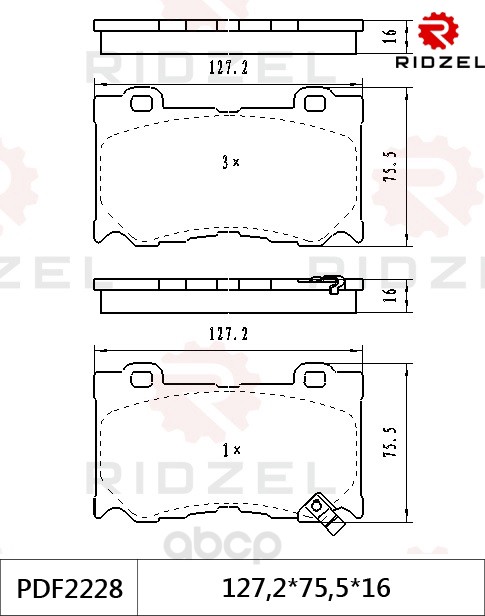 

Комплект тормозных колодок RIDZEL PDF2228