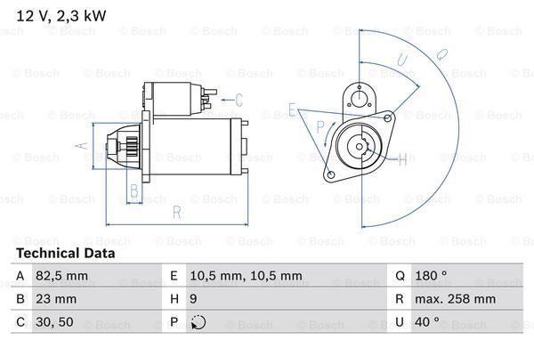 

Стартер BOSCH 0 986 019 820