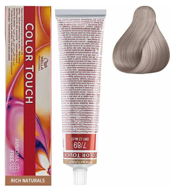 Краска для волос Wella Professionals COLOR TOUCH 7/89 Серый жемчуг 60 мл краска спрей abro sabotage 301 серый 400 мл spg 301