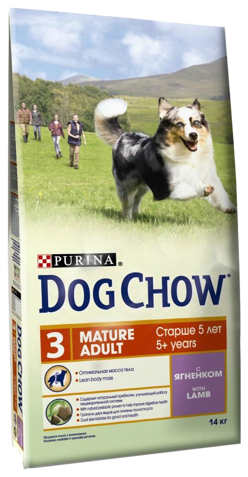 фото Сухой корм для взрослых собак старше 5 лет dog chow mature adult , ягненок, 14кг