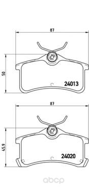 

Тормозные колодки brembo задние P83084