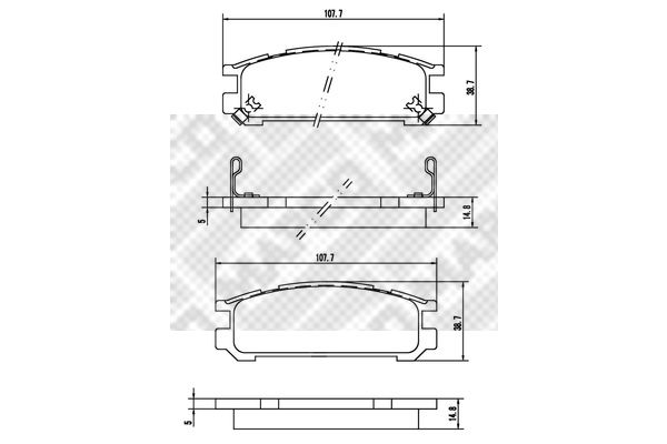 

Комплект тормозных дисковых колодок Mapco 6897