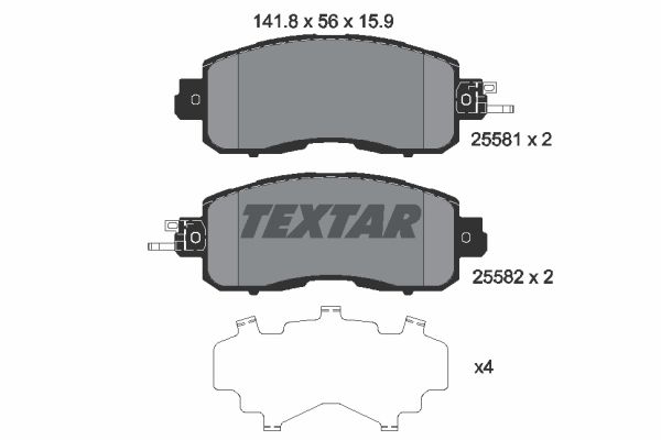 

Тормозные колодки Textar дисковые 2558101