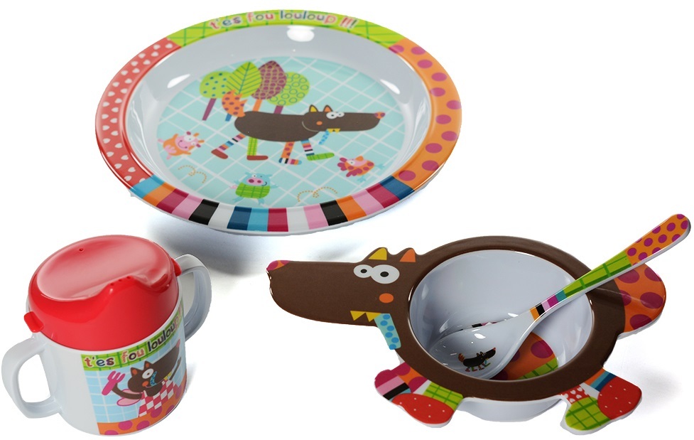 

Набор детской посуды Ebulobo 4 предмета Волчонок
