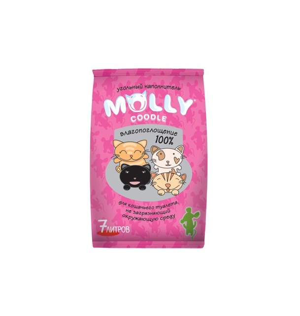 фото Комкующийся наполнитель для кошек molly coddle древесный, 3.5 кг, 7 л