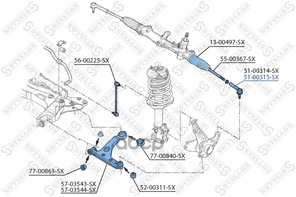 

Наконечник рулевой Stellox 5100315SX