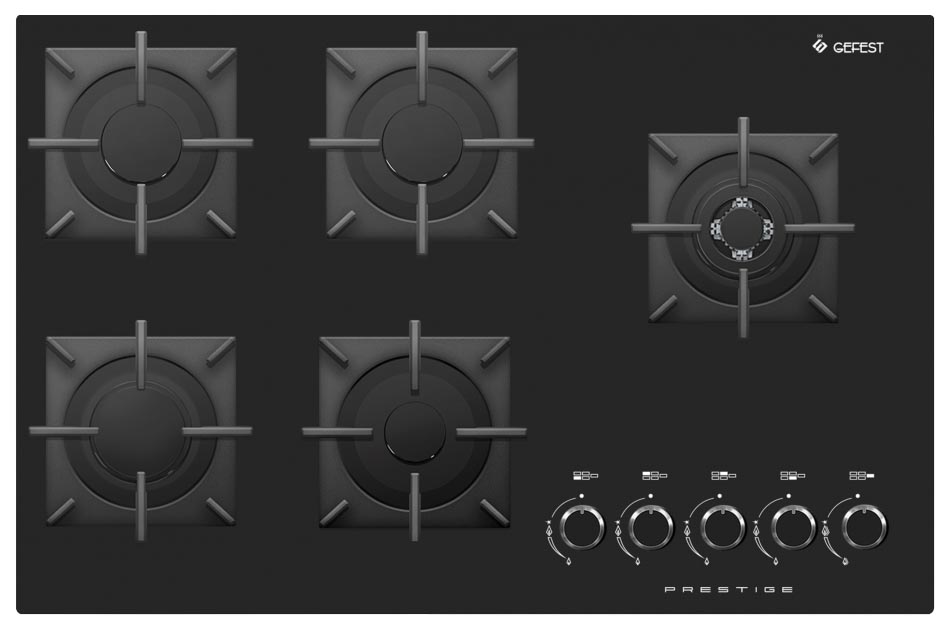 фото Встраиваемая варочная панель газовая gefest пвг 2341 black
