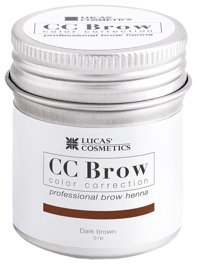 Хна для бровей Lucas' Cosmetics CC Brow в баночке dark brown 5 г lucas’ cosmetics хна для бровей коричневый в баночке cc brow brown 10 г