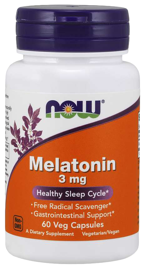 

Для сна NOW Melatonin 3 мг капсулы 60 шт., Melatonin