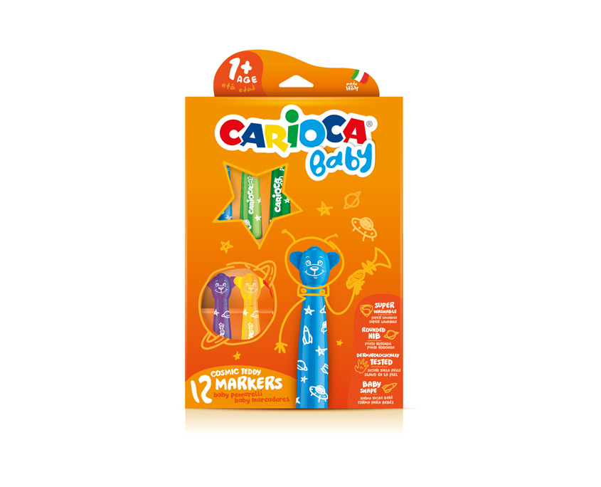 Фломастеры Carioca TEDDY MARKER 1+ 42816, 12 цветов