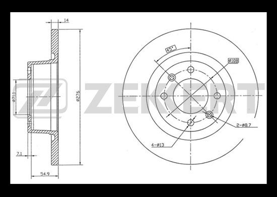 фото Тормозной диск zekkert bs-5370