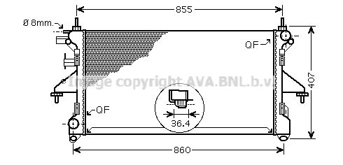 

Радиатор охлаждения двигателя AVA QUALITY COOLING PE2305