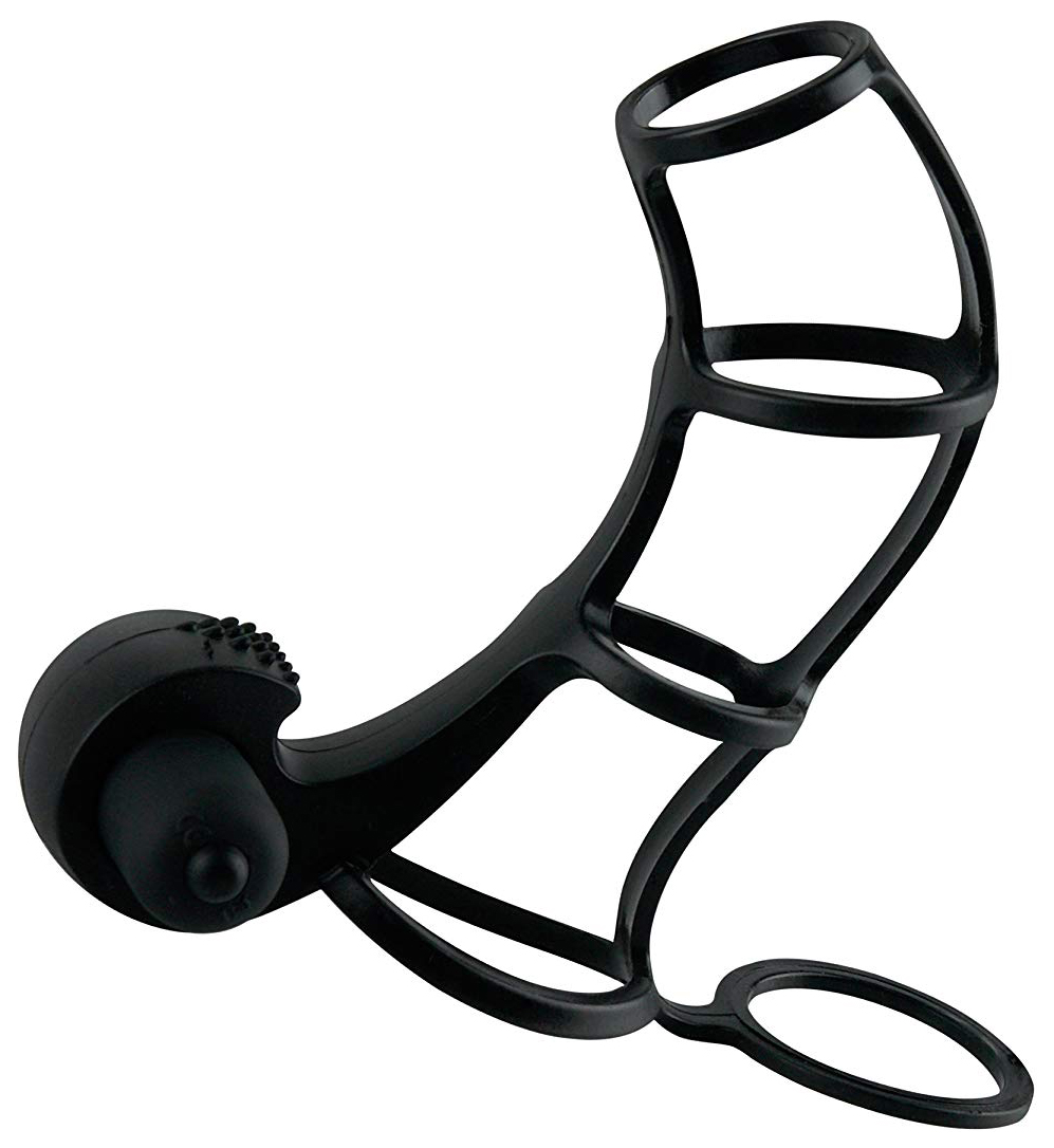 Вибронасадка Pipedream Deluxe Silicone Power Cage черный 12 см