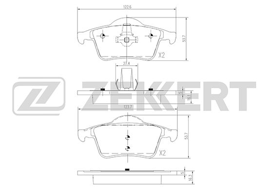 фото Комплект тормозных колодок, дисковый тормоз zekkert bs-2759