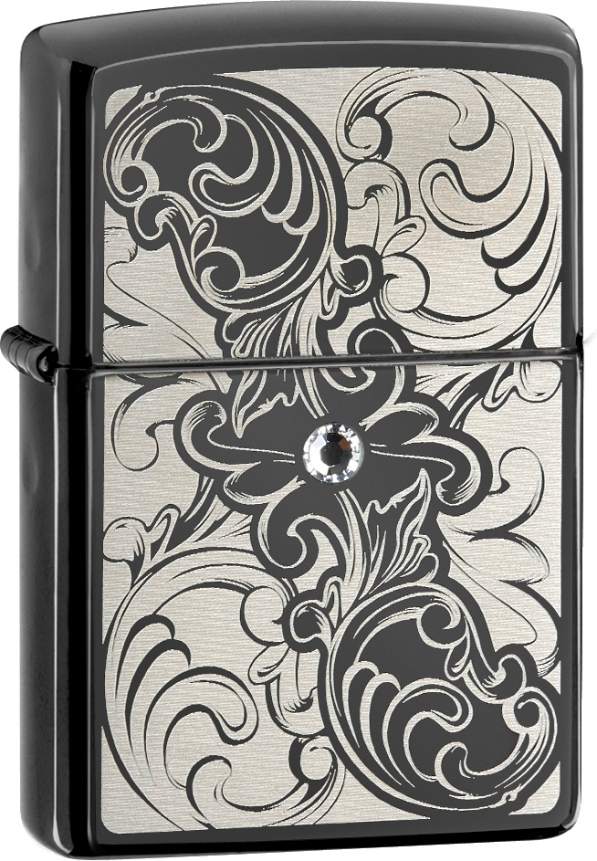 

Бензиновая зажигалка Zippo №28324 Ebony, Белый;серебристый;черный, №28324