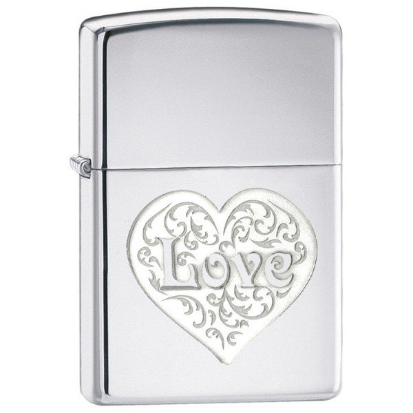 

Бензиновая зажигалка Zippo Love in Heart High Polish Chrome, Серебристый, Love in Heart