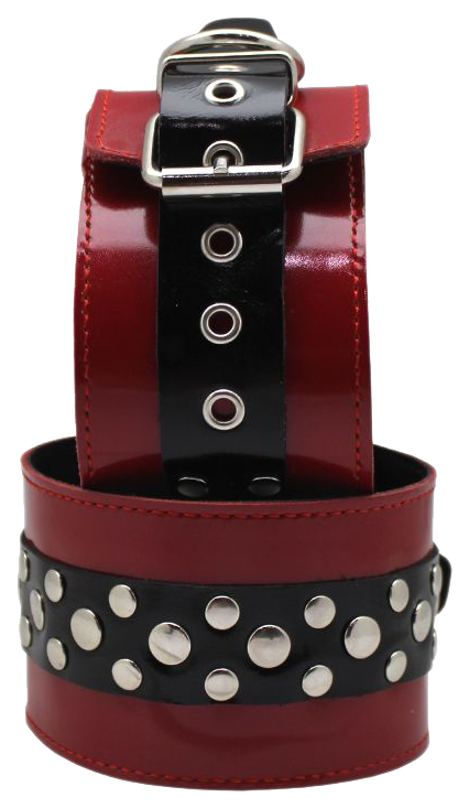 Поножи Podium из лакированной кожи на мягкой подкладке красный