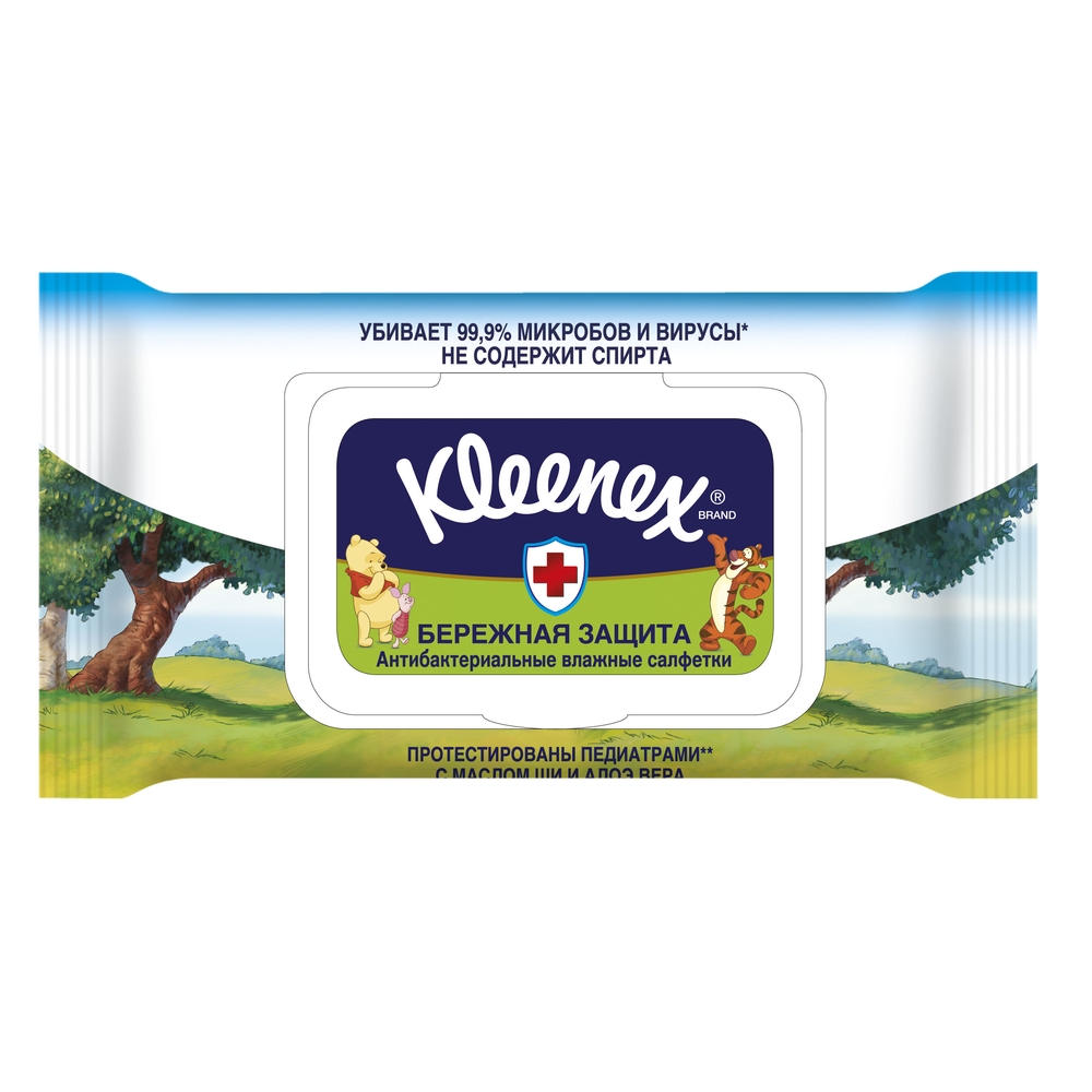 Купить Антибактериальные, Детские влажные салфетки Kleenex Disnay антибактериальные 40 шт.,