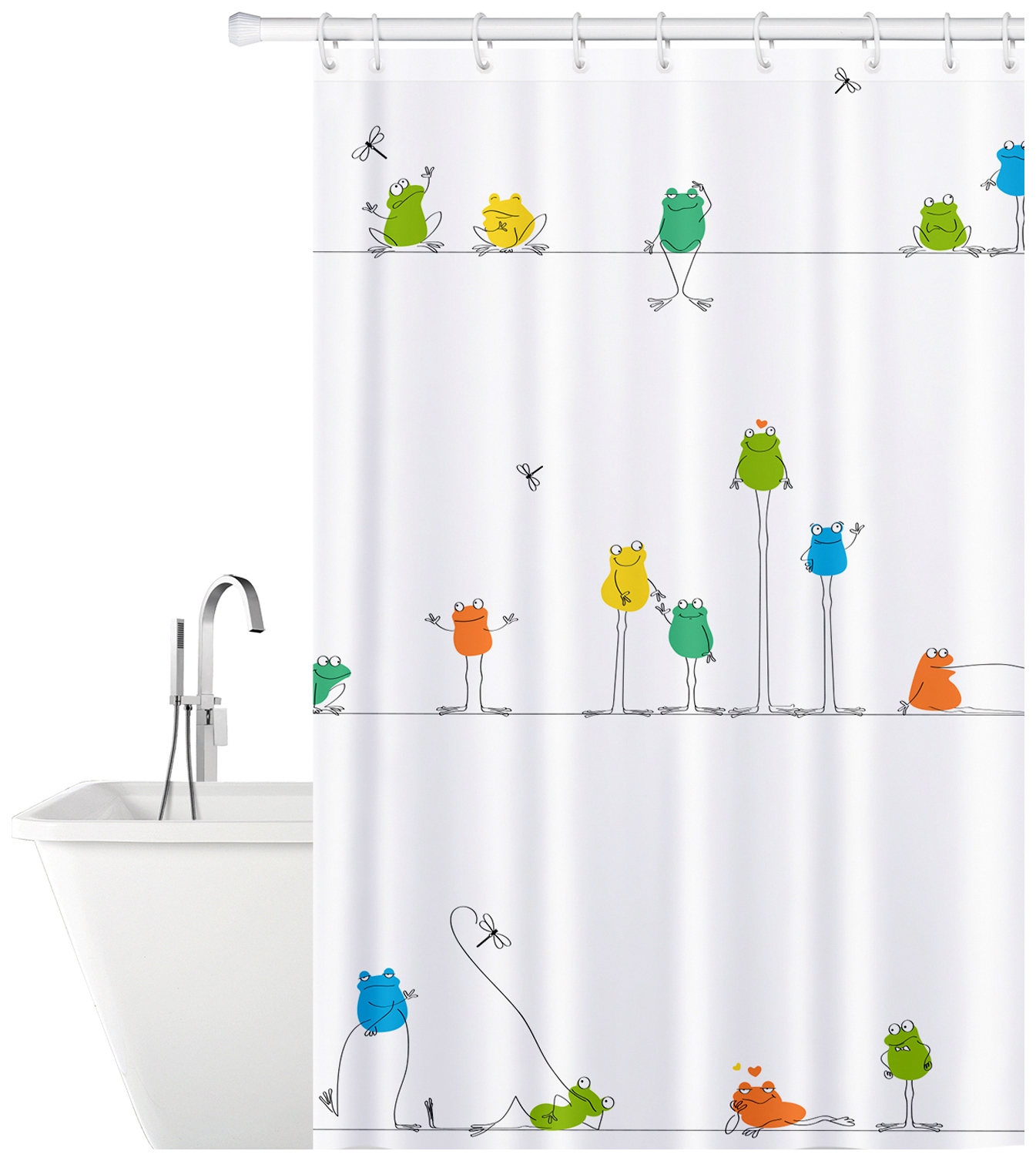 Штора для ванной Tatkraft Funny Frogs 180x180