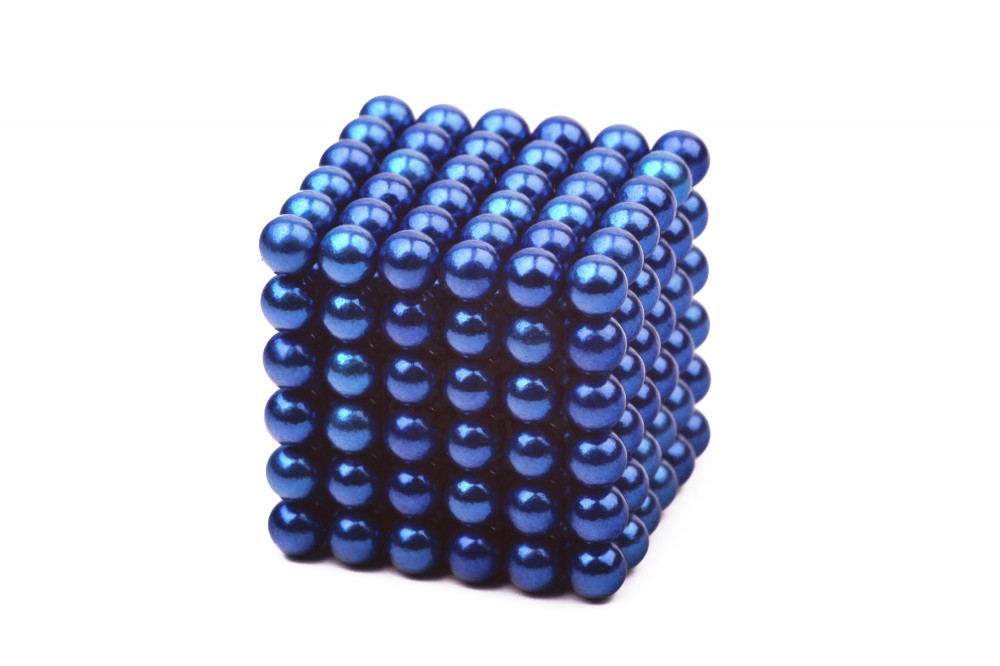 Куб из магнитных шариков Forceberg Cube Неокуб, 5 мм, синий, 216 эл.