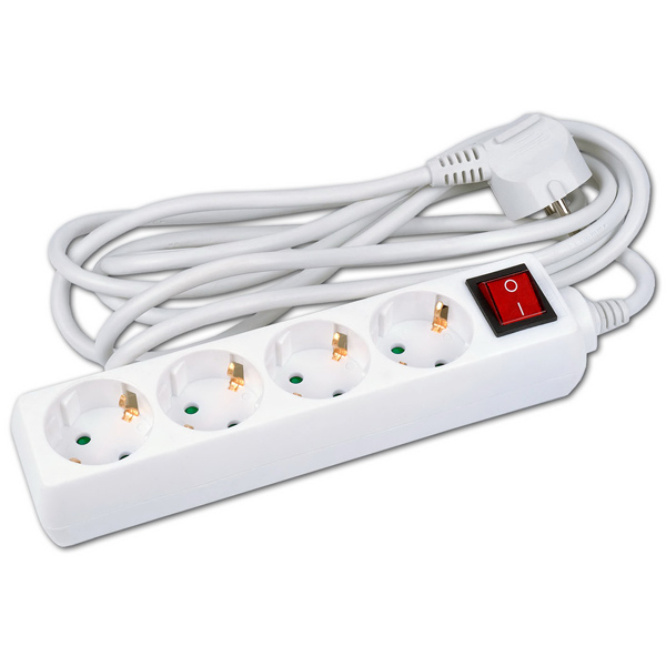 Удлинитель Uniel S-GCD4-3B, 4 розетки, 3 м, White удлинитель uniel travel 1 socket 2 white 4 usb 1 3 м s ct1 1 5u