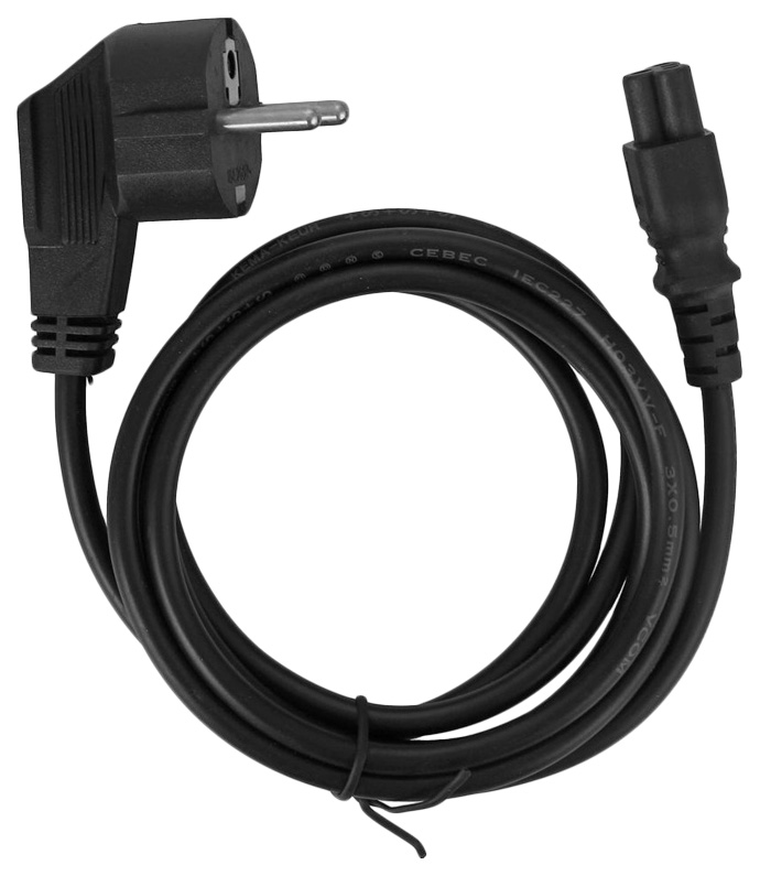 фото Кабель vcom iec 320 c5-cee 7/7, m-f 1,8м black (ce022-1.8m)