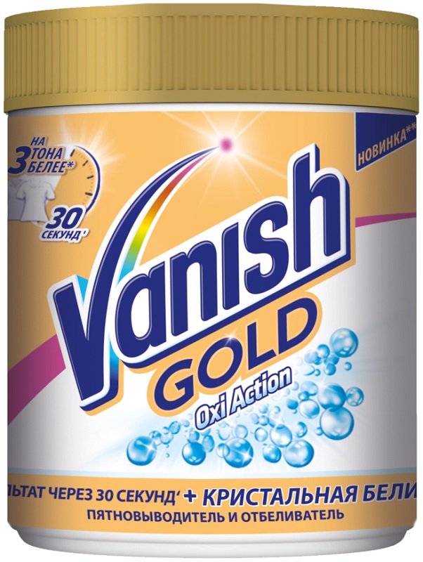 фото Пятновыводитель vanish oxy action gold для белых тканей порошок 500 г