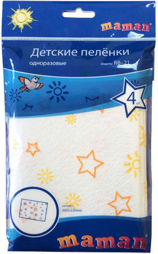 

Пеленки одноразовые Maman 46х33 см, 4 шт.