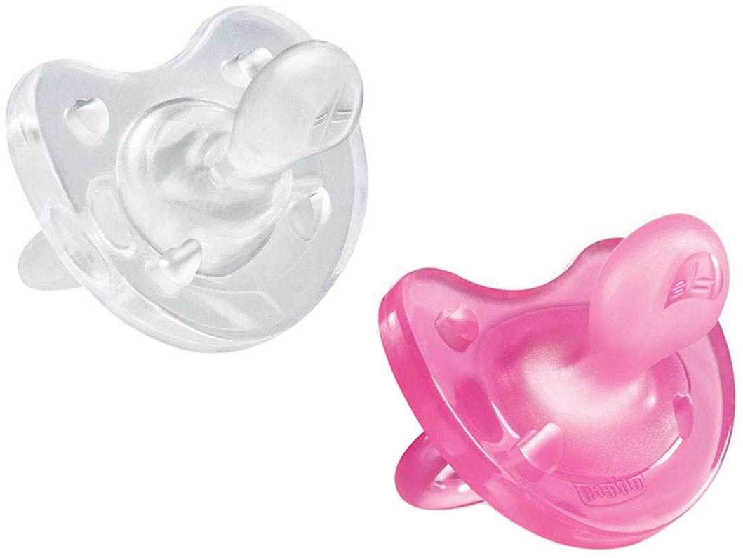 

Пустышка Chicco Physio Soft 2 шт. 0-6 мес для девочек, Soft 0-6м