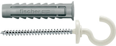 

Дюбель для полнотелых материалов Fischer SX 6X30 HR K+крюк полукольцо (4 шт) 90902