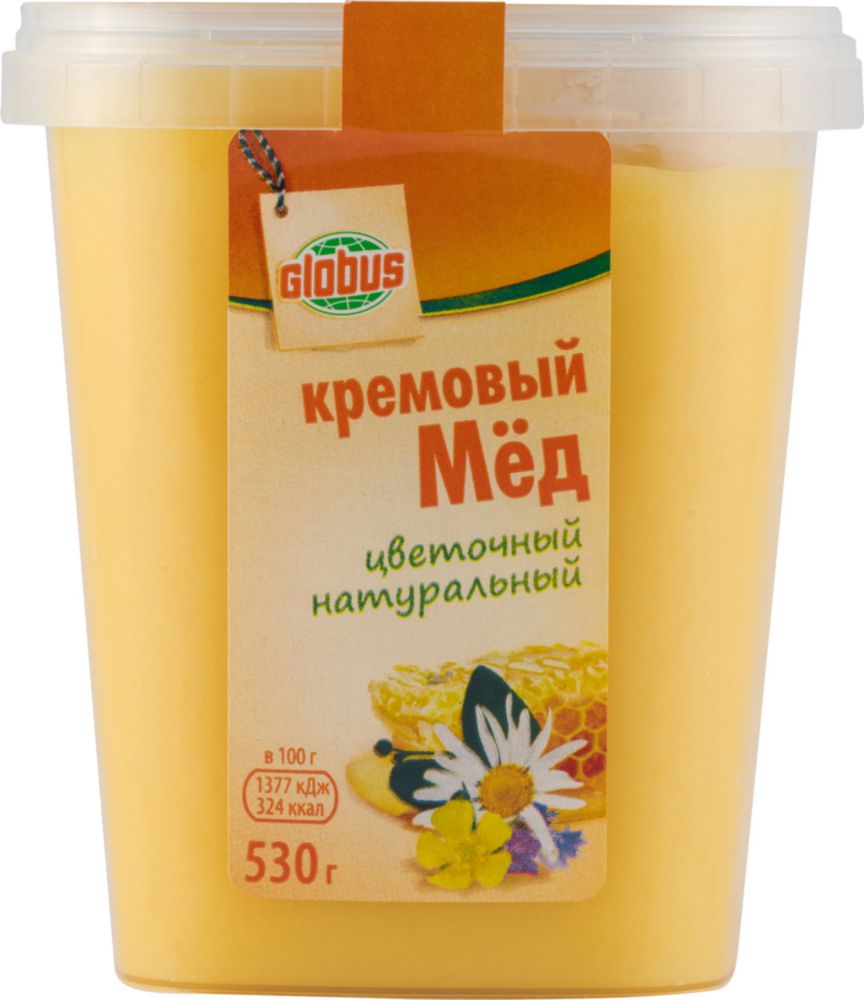 

Мед кремовый Глобус цветочный натуральный 530 г, натуральный