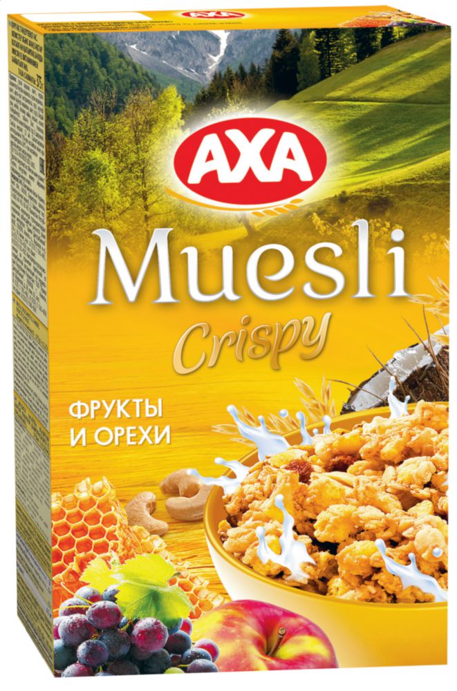 фото Мюсли сrispy axa фрукты и орехи 250 г