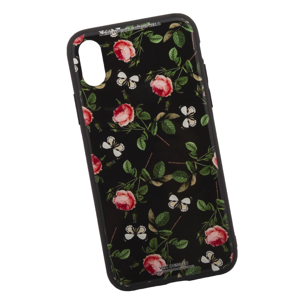 

Чехол для iPhone X WK Azure Stone Series Glass Protective Case (садовые розы), Черный;оранжевый