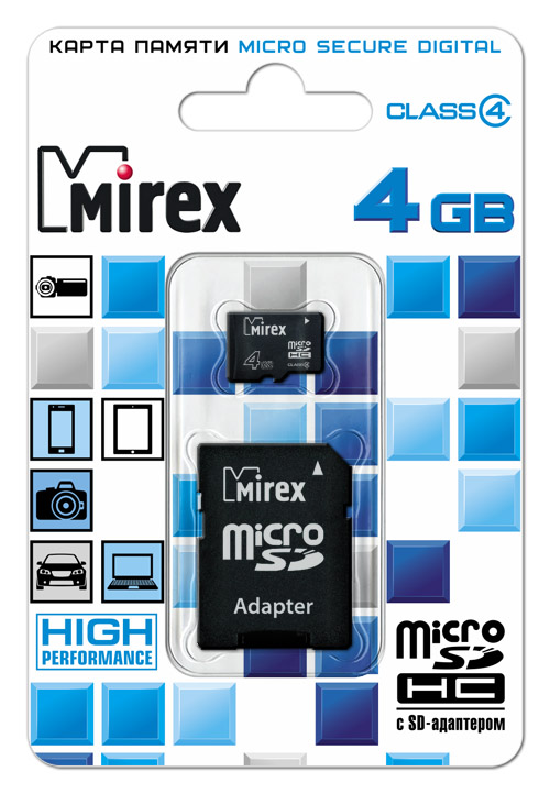 фото Карта памяти mirex micro sdhc 4gb